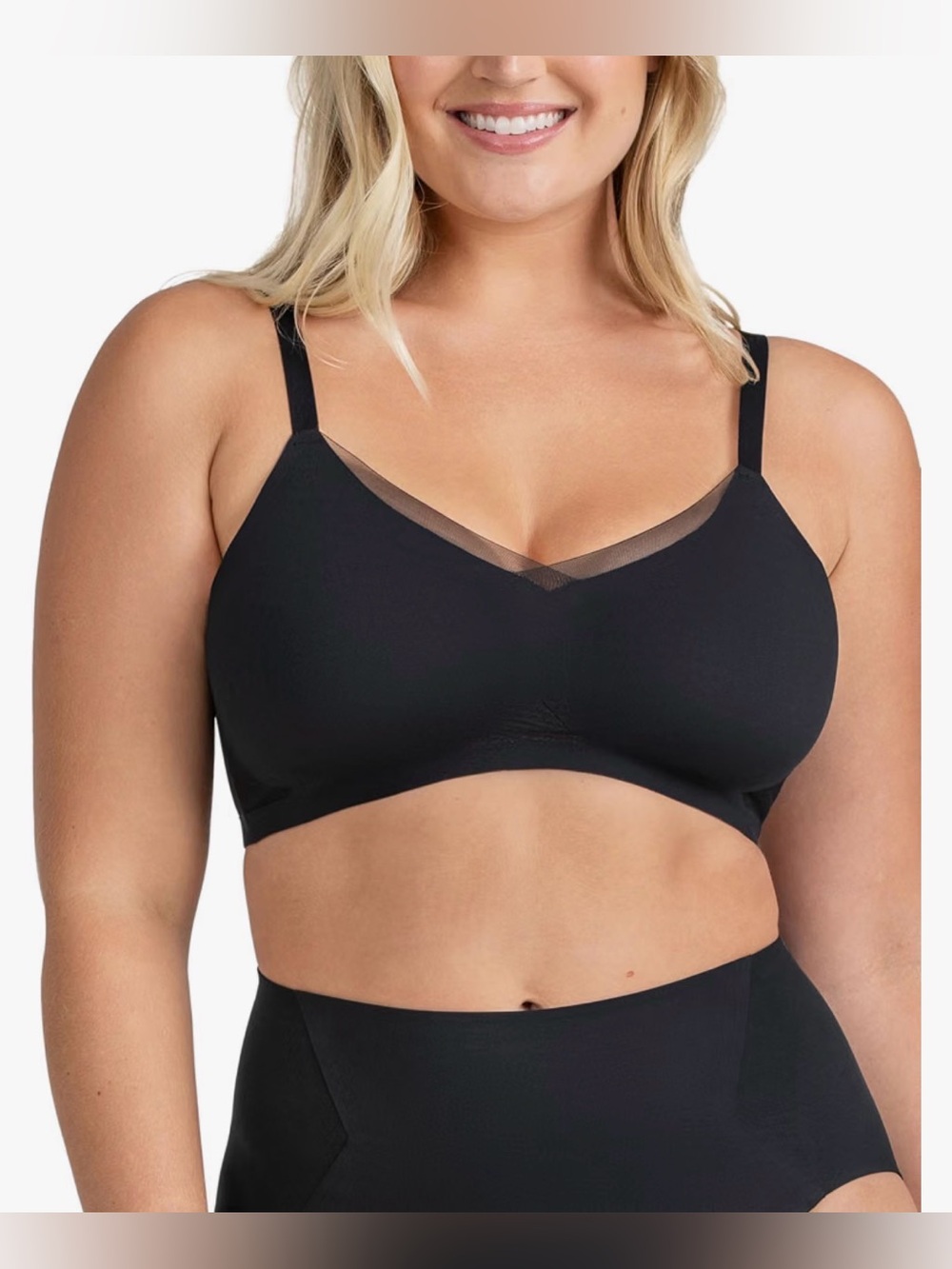 HONEYLOVE Crossover Wireless Bra - Comfortable Support No Underwire 36D Vamp